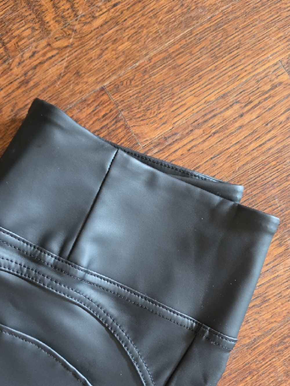 Freddy WRUP Black Faux Leather High Waisted Leggings 7/8 Length Size XL - Picture 4 of 11